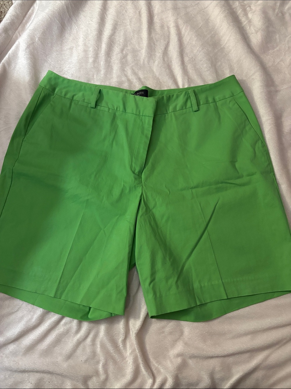 Talbots 20W Green Stretch Cotton Blend Bermuda Shorts